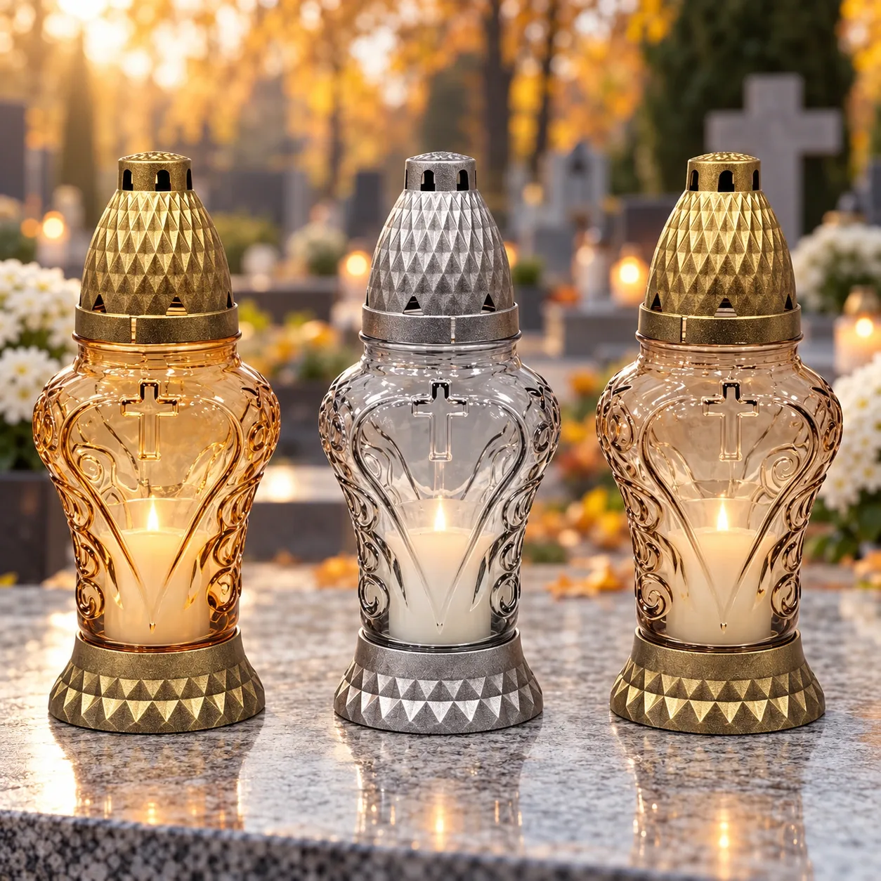 Sklenený kahanec s ornamentom – 3 farby
