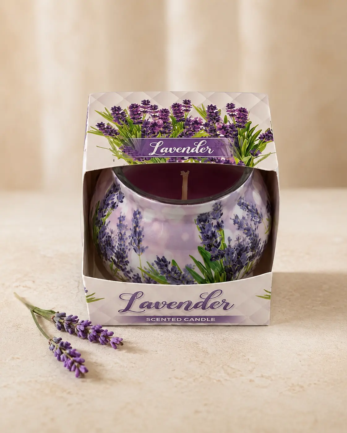 Lavender vonná sviečka v skle