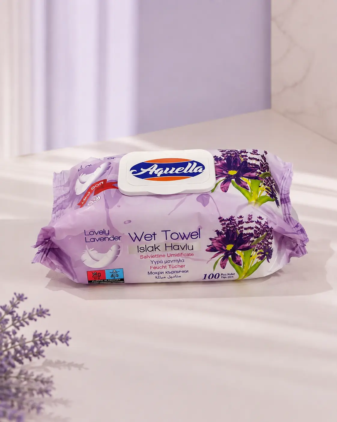 Aquella Lovely Lavender vlhčené obrúsky – 100 ks