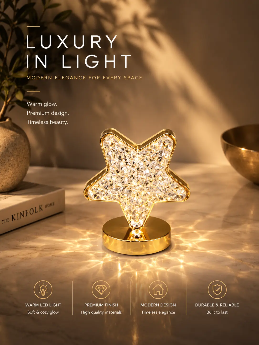Dekoratívna LED lampa – hviezda