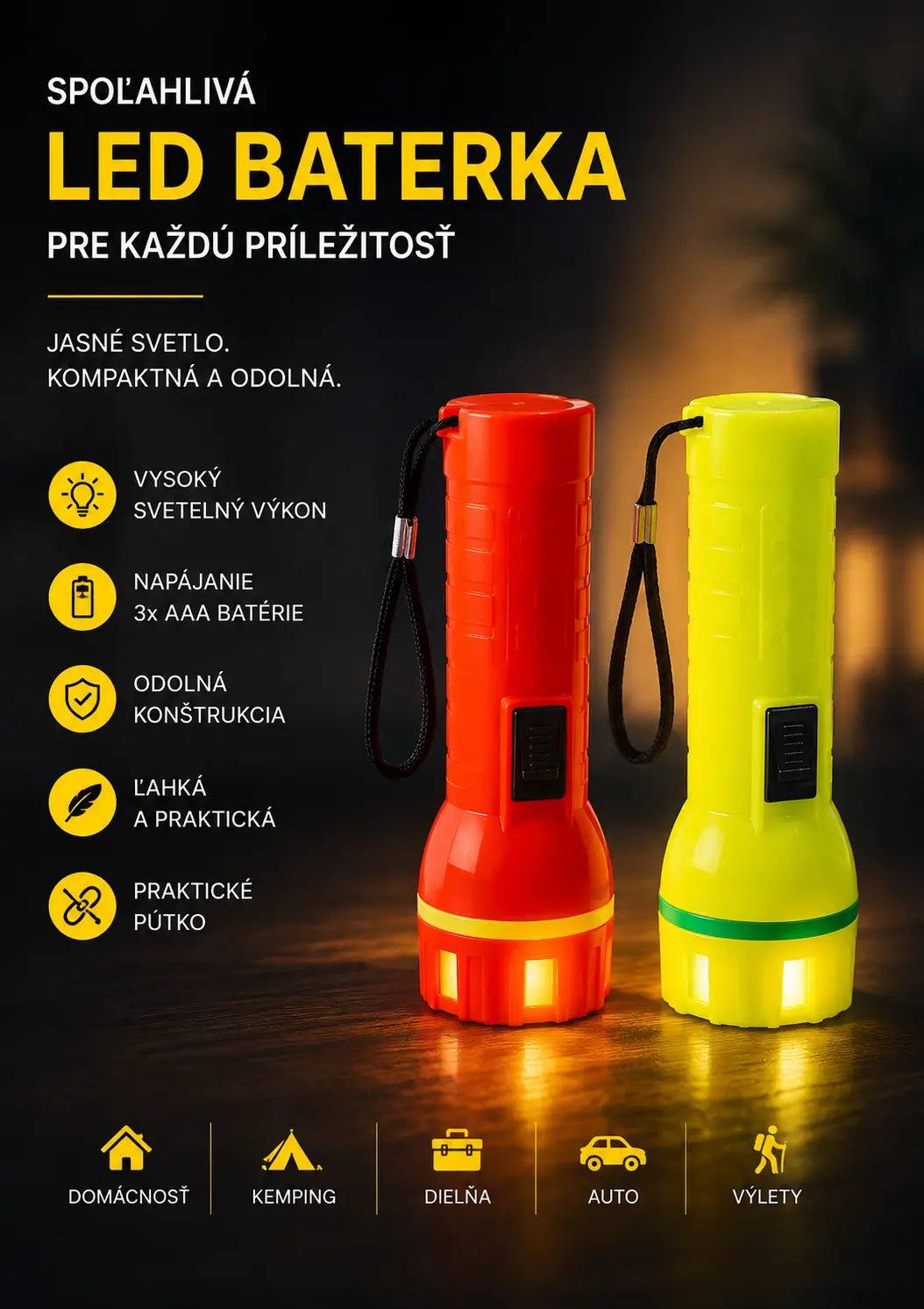 LED baterka – 2 farby