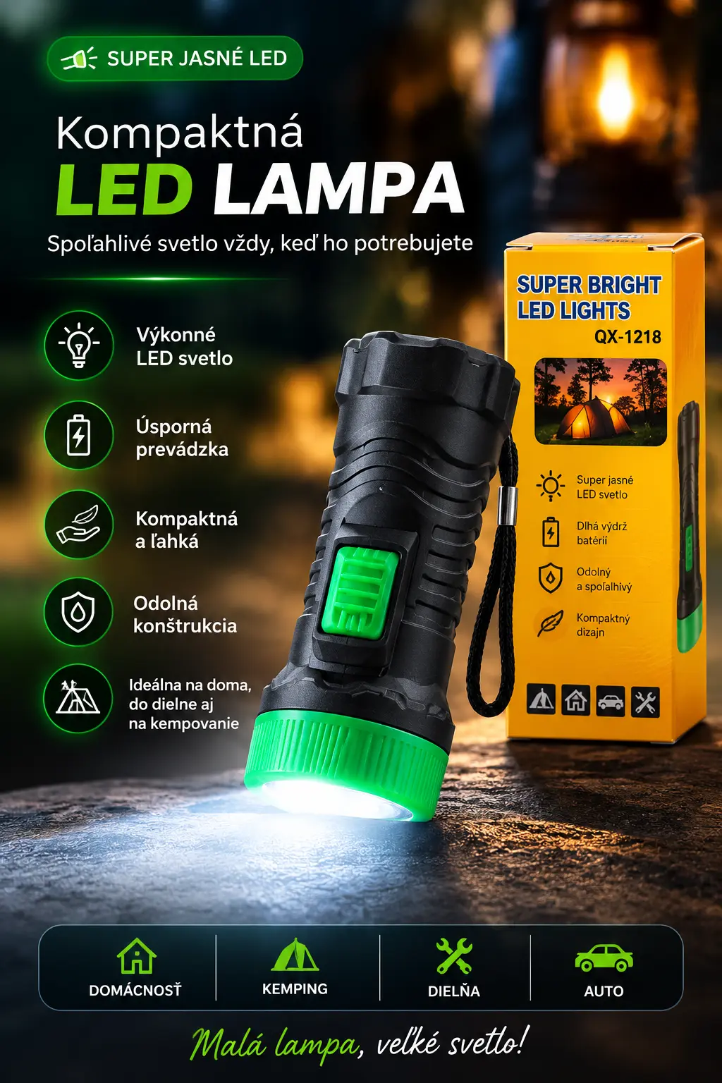 Kompaktná LED lampa Super Bright