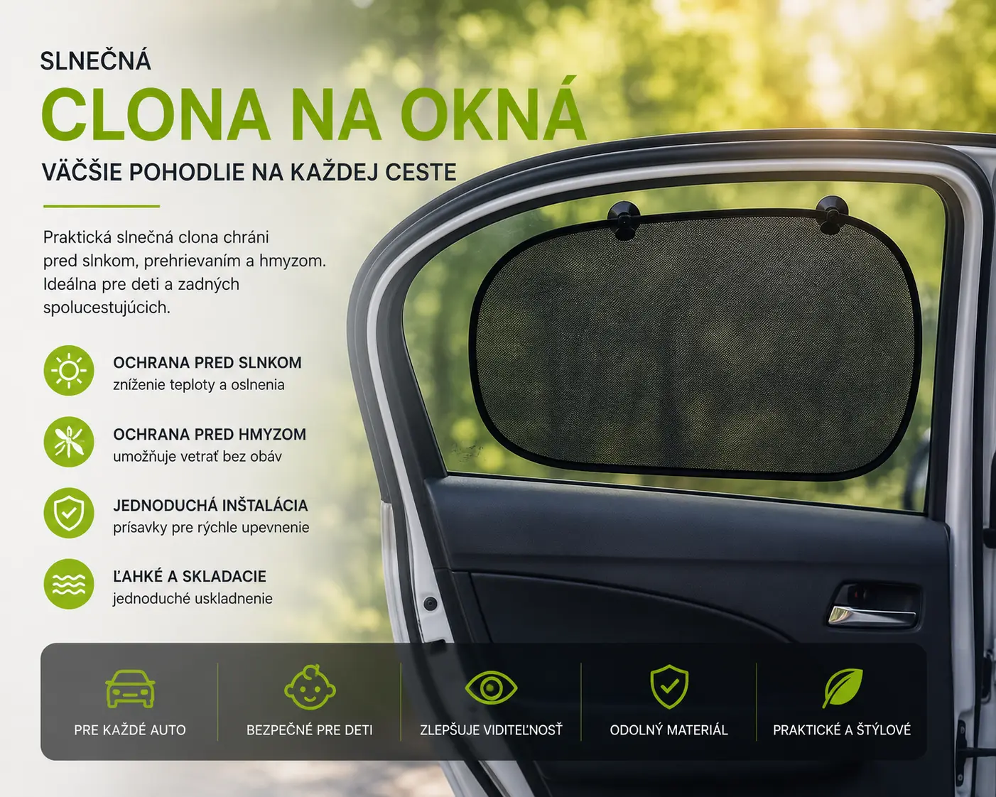 Slnečná clona na okno auta