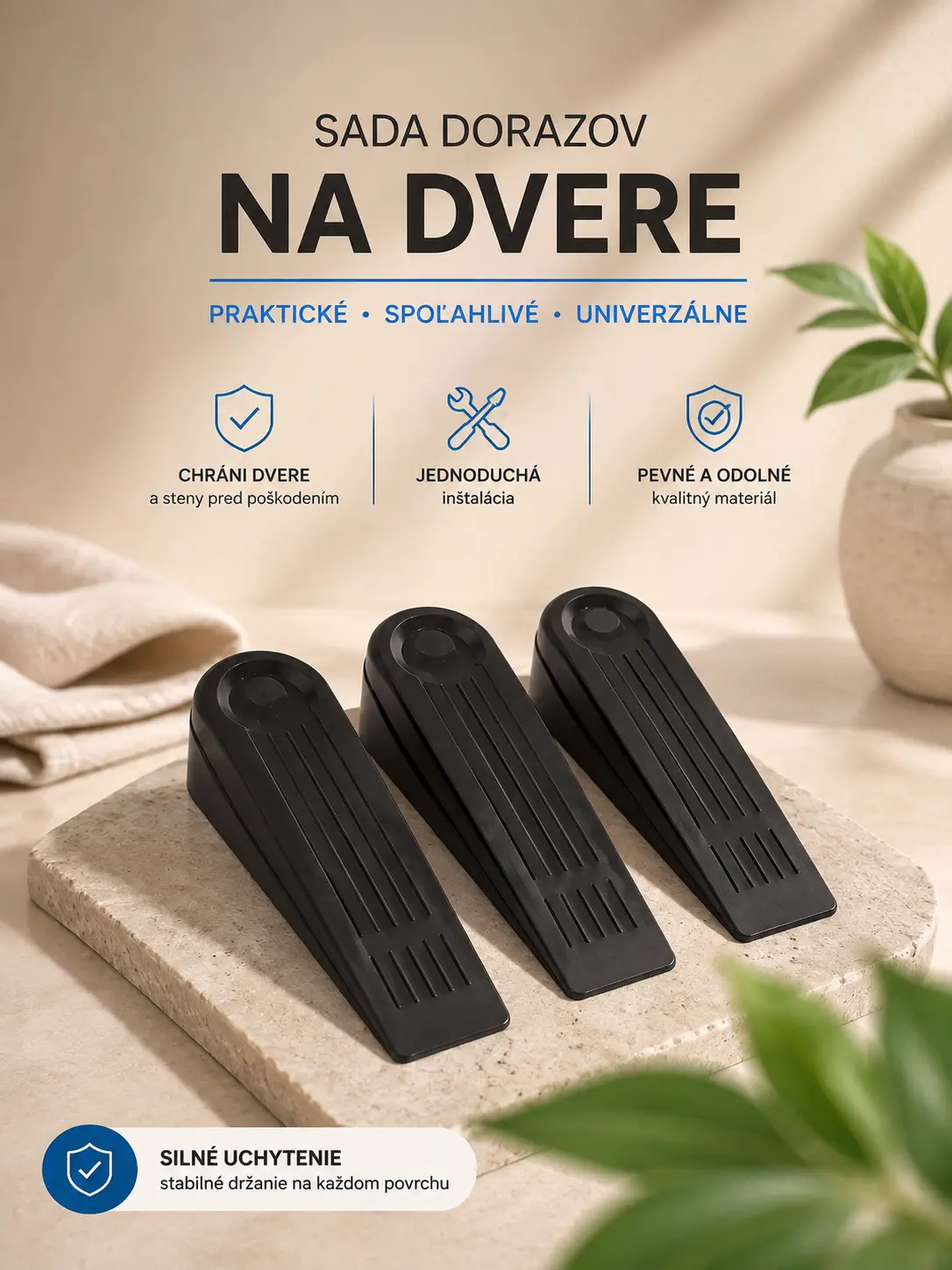 Dverové kliny – 3 ks