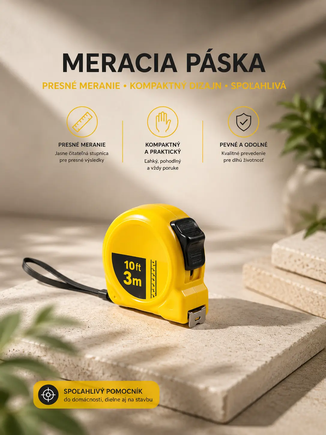Meracie pásmo – 3 m