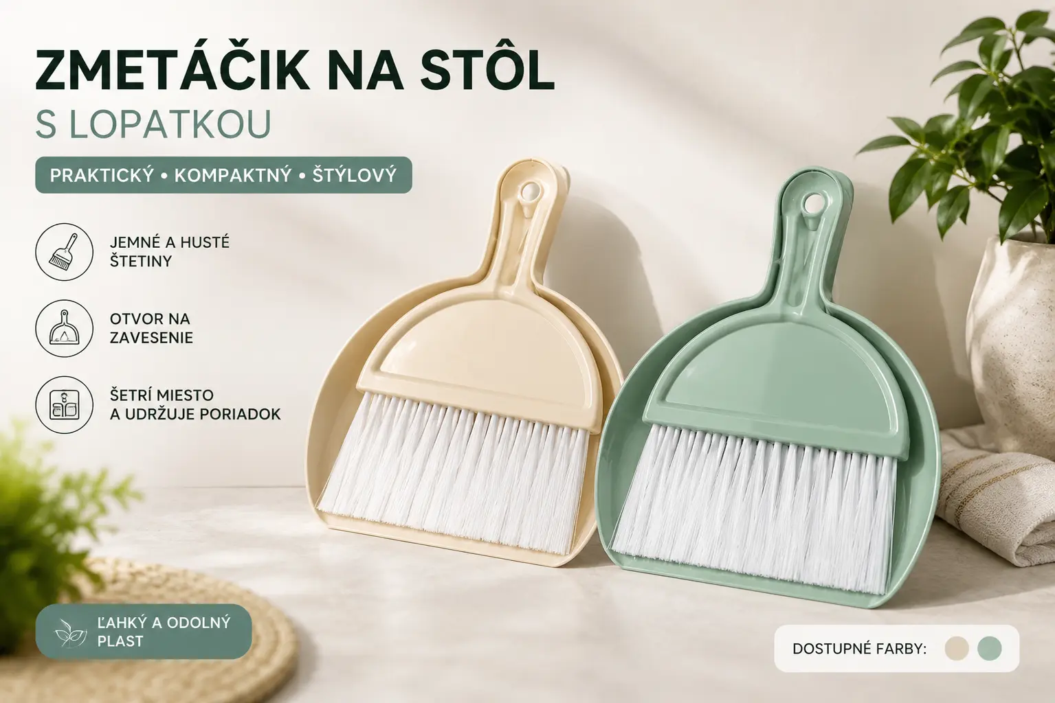 Stolová lopatka so zmetákom – 2 farby