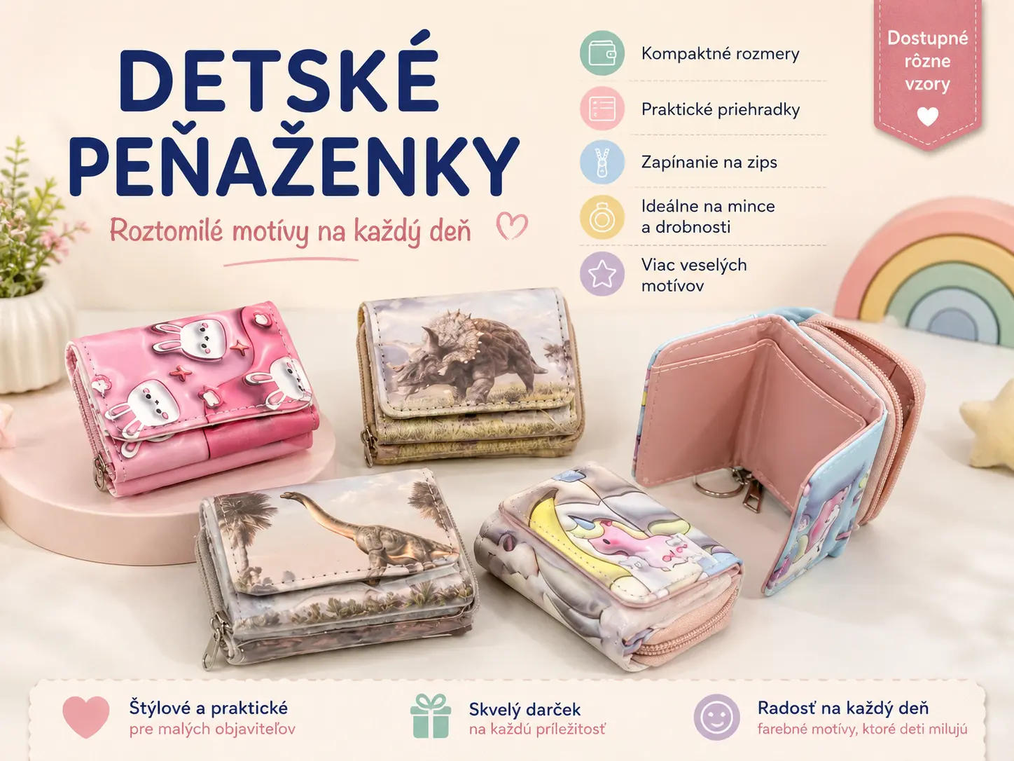 Detské peňaženky s motívmi