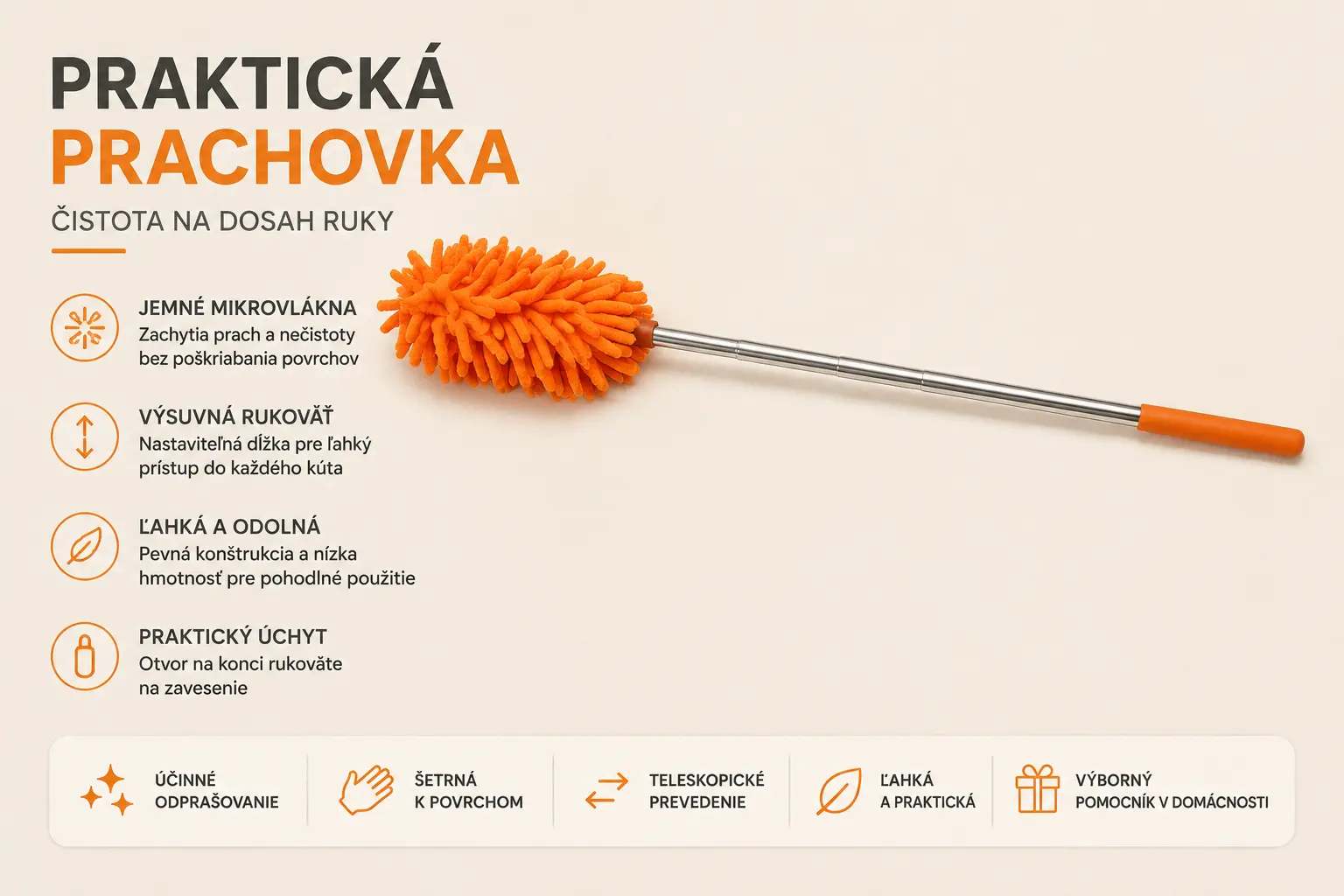 Ženilková prachovka s rukoväťou