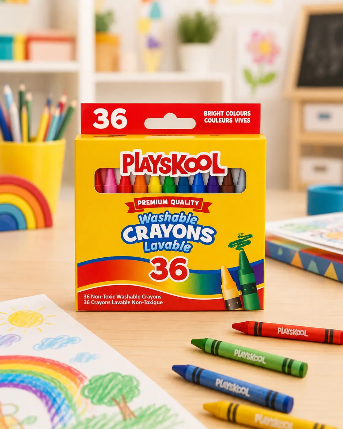 Umývateľné voskovky Playskool – 36 farieb