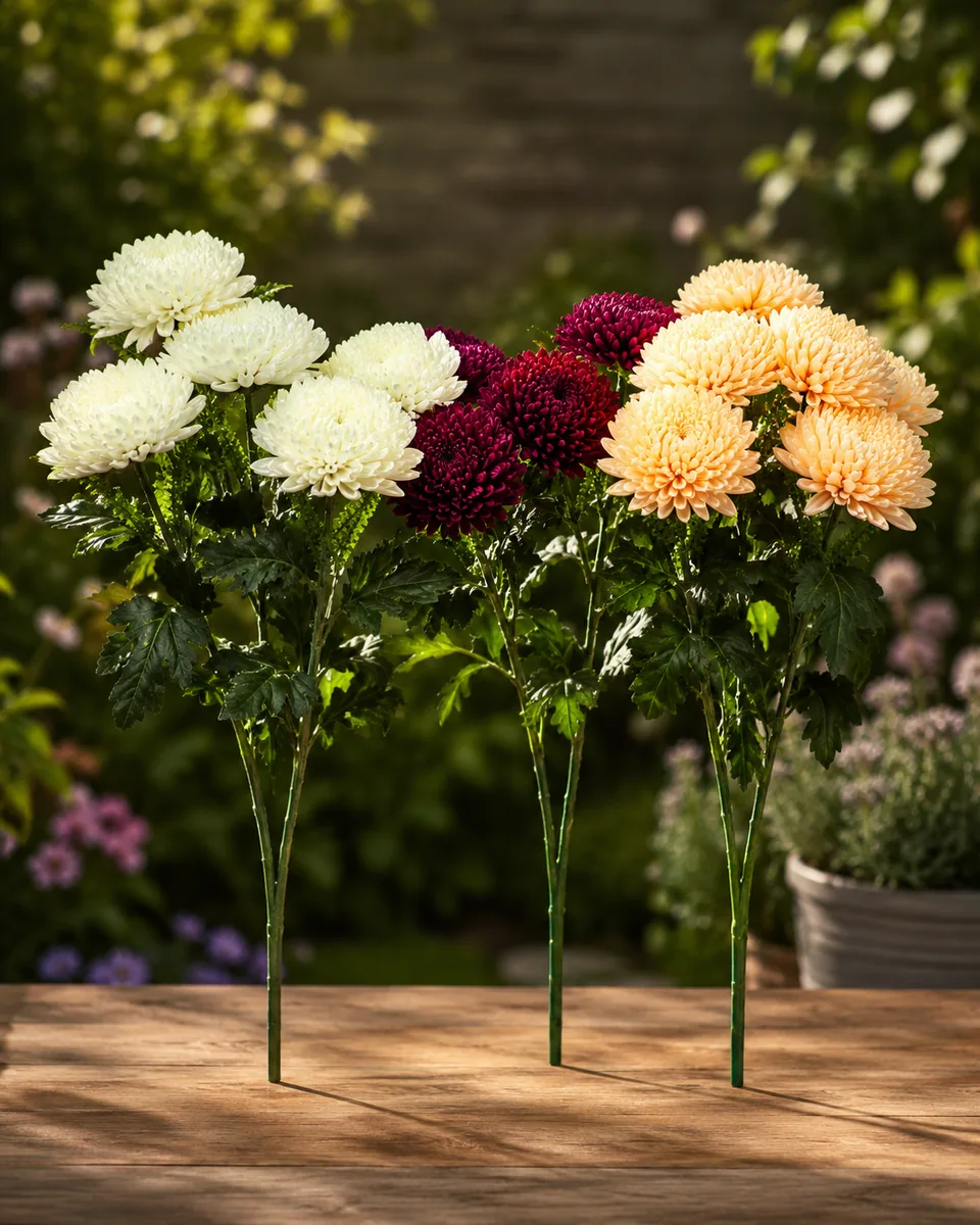 Záhradná chryzantéma – 3 farby