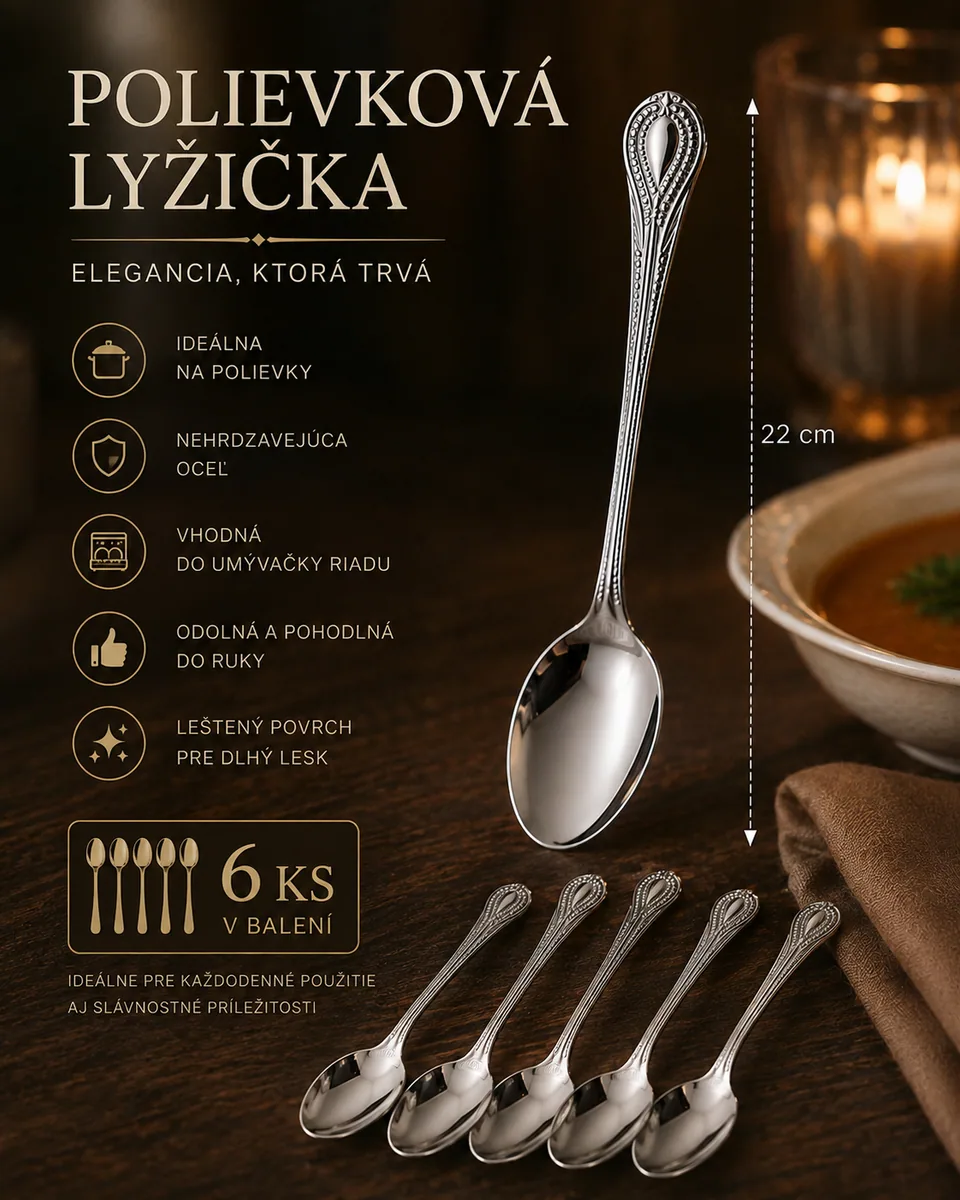 Polievkové lyžice – 6 ks
