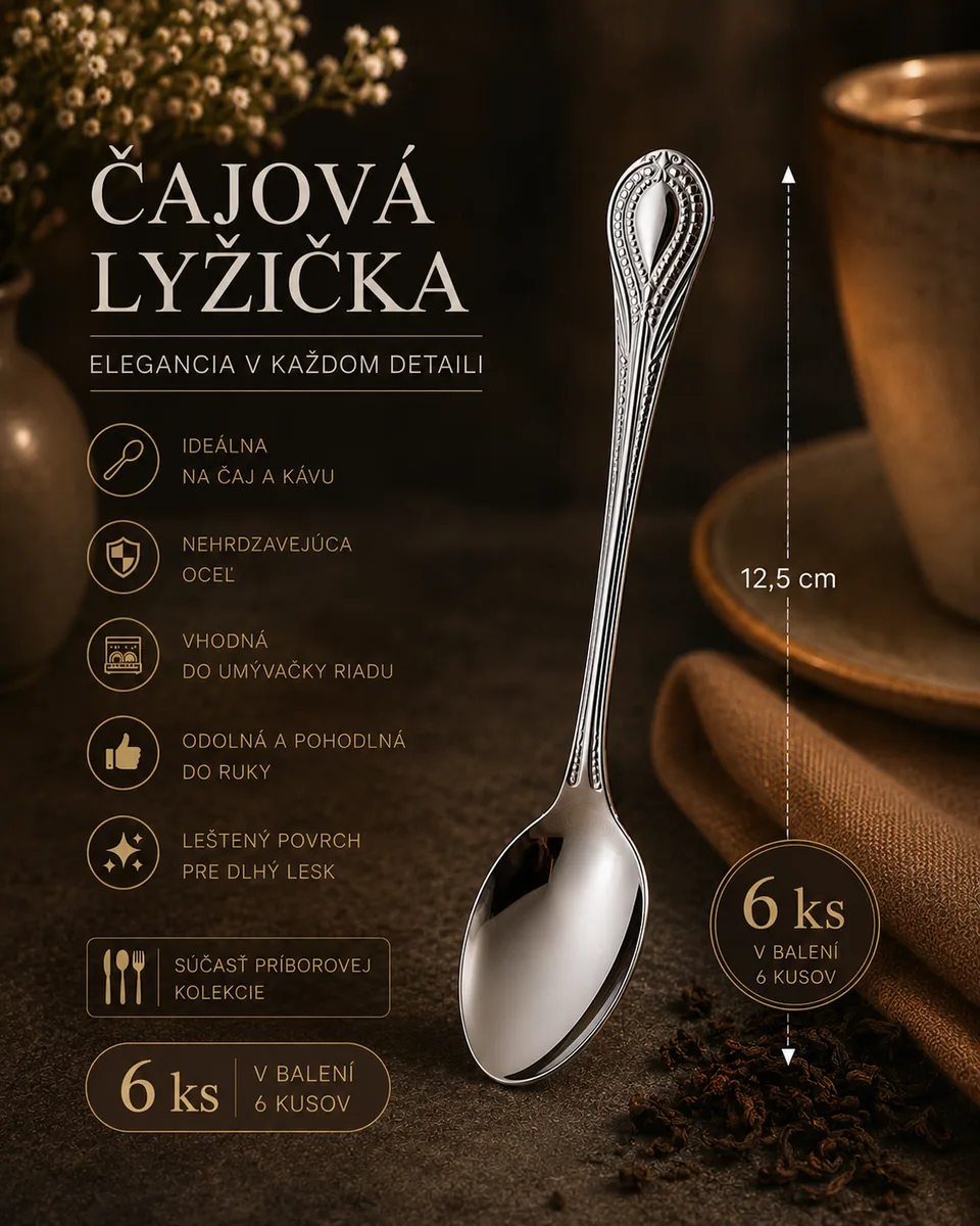 Čajové lyžičky – 6 ks