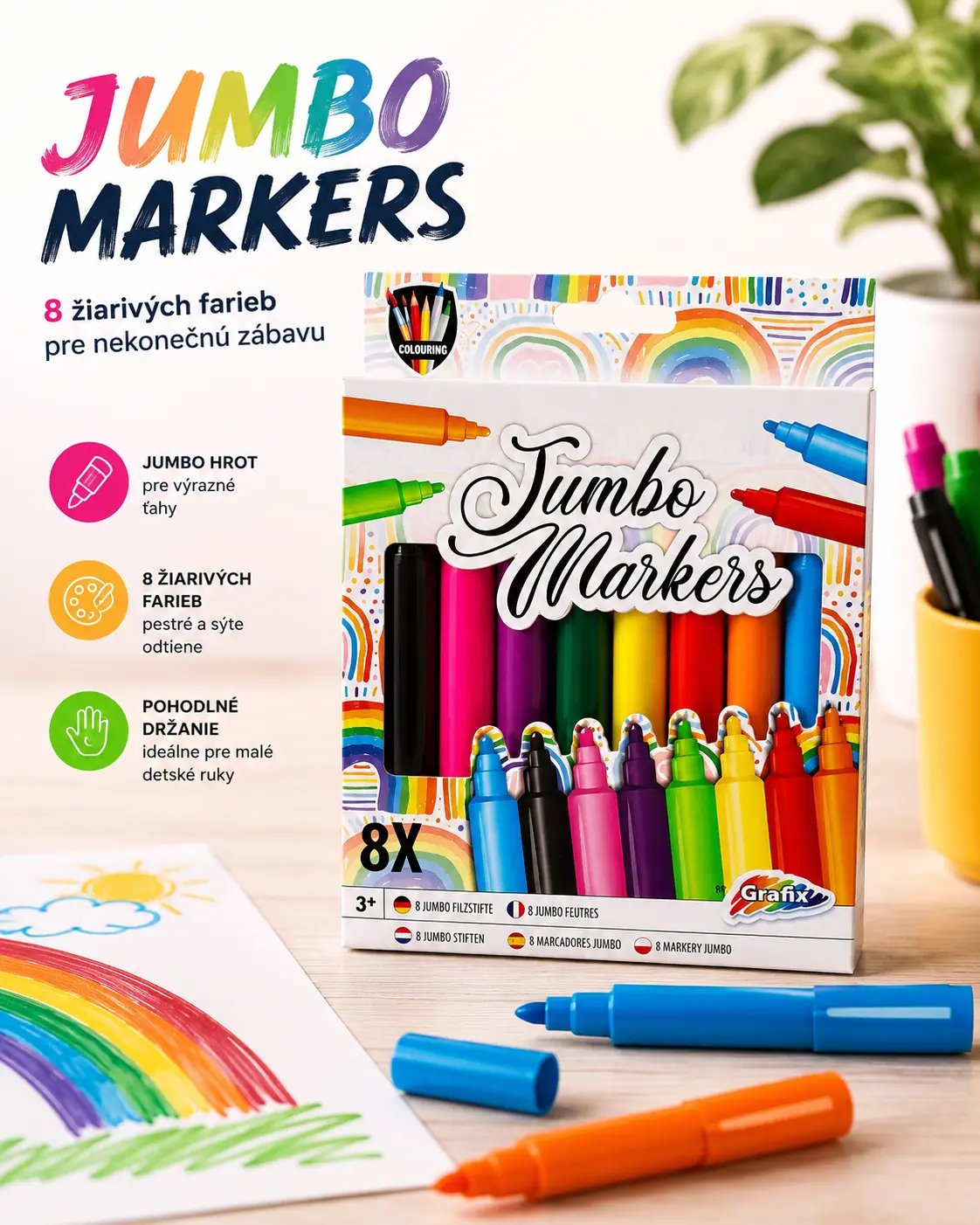 Jumbo fixky – 8 farieb