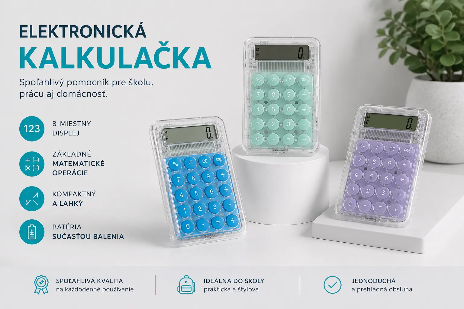 Priehľadná elektronická kalkulačka