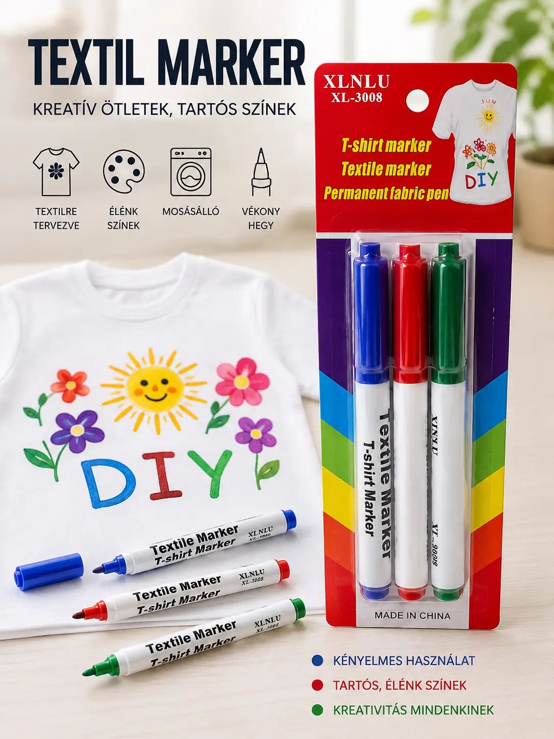 Textilné fixky XLNLU – 3 ks