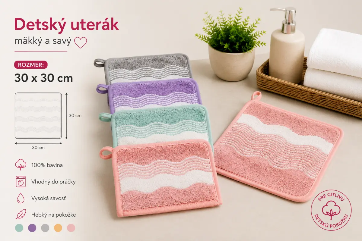 Detské uteráky 30 × 30 cm – fotografia 1