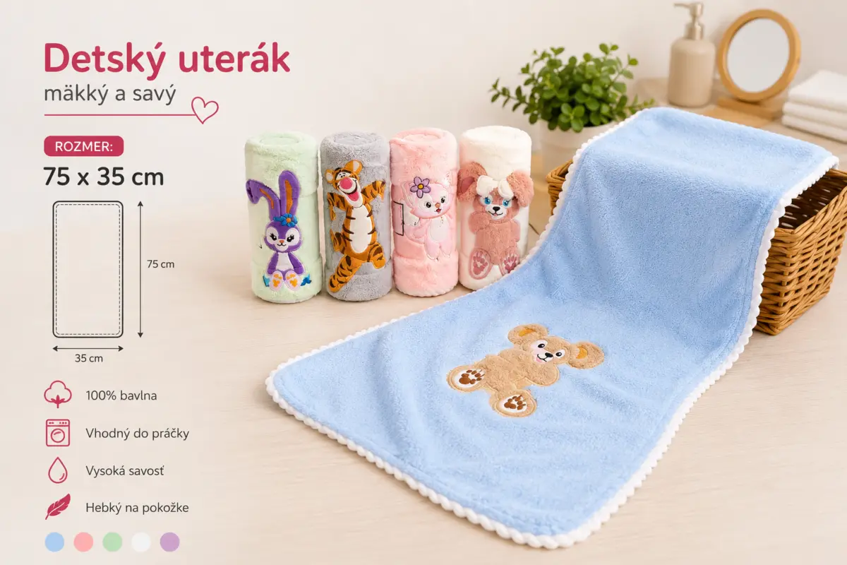 Detské uteráky 75 × 35 cm – fotografia 1