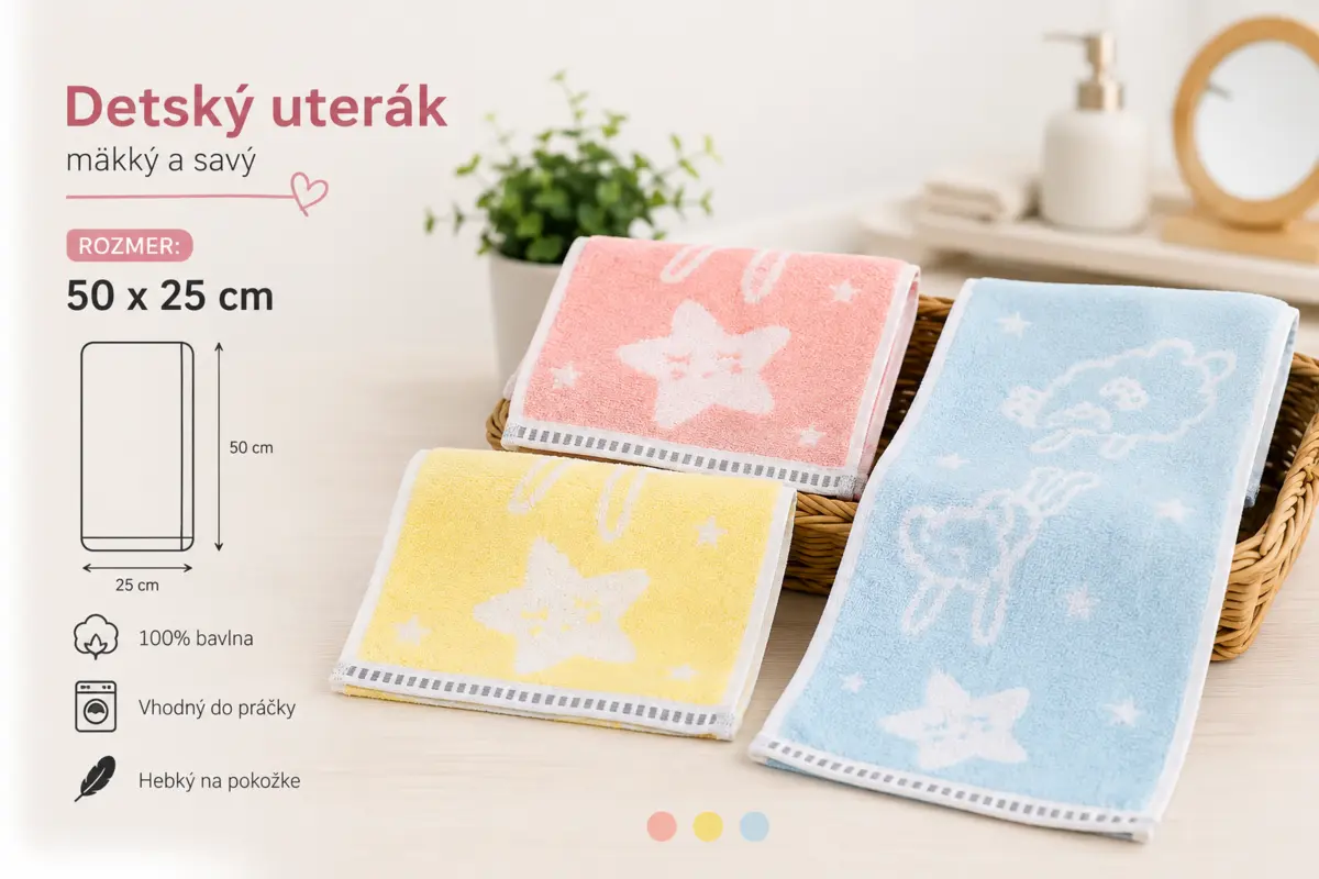 Detské uteráky 50 × 25 cm – fotografia 3