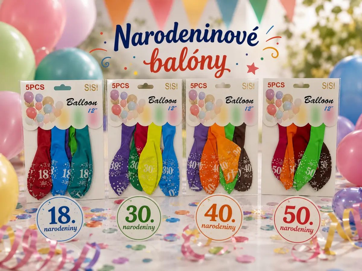 Narodeninové balóny s číslom – 5 ks