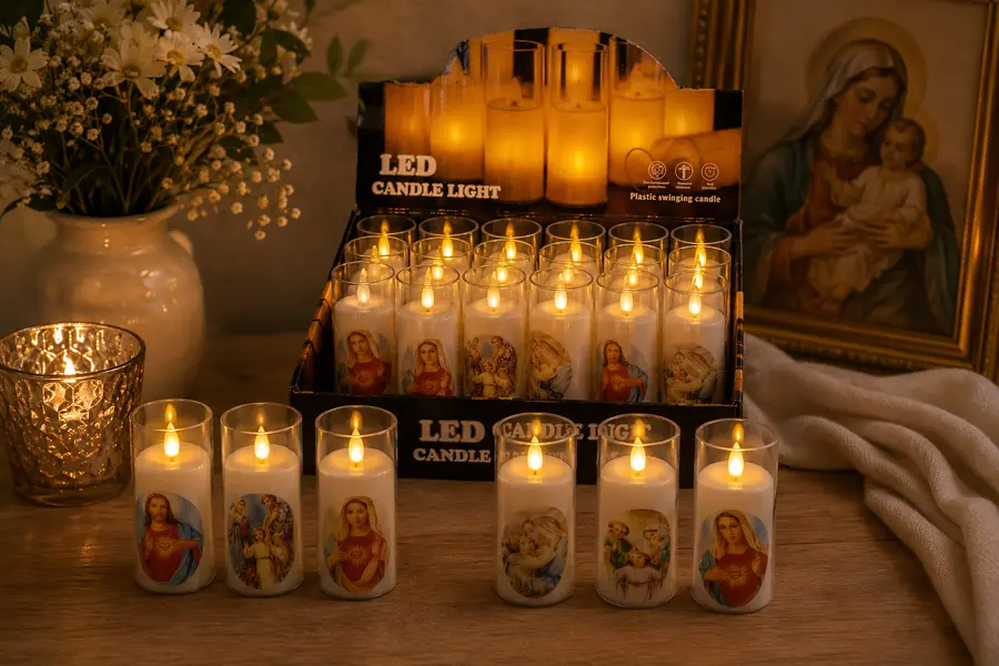 LED sviečka v priehľadnom obale
