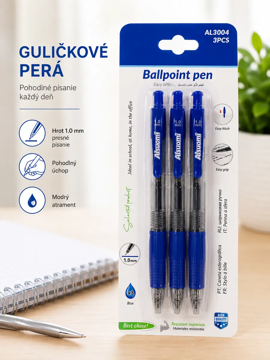 Guľôčkové perá – 3 ks