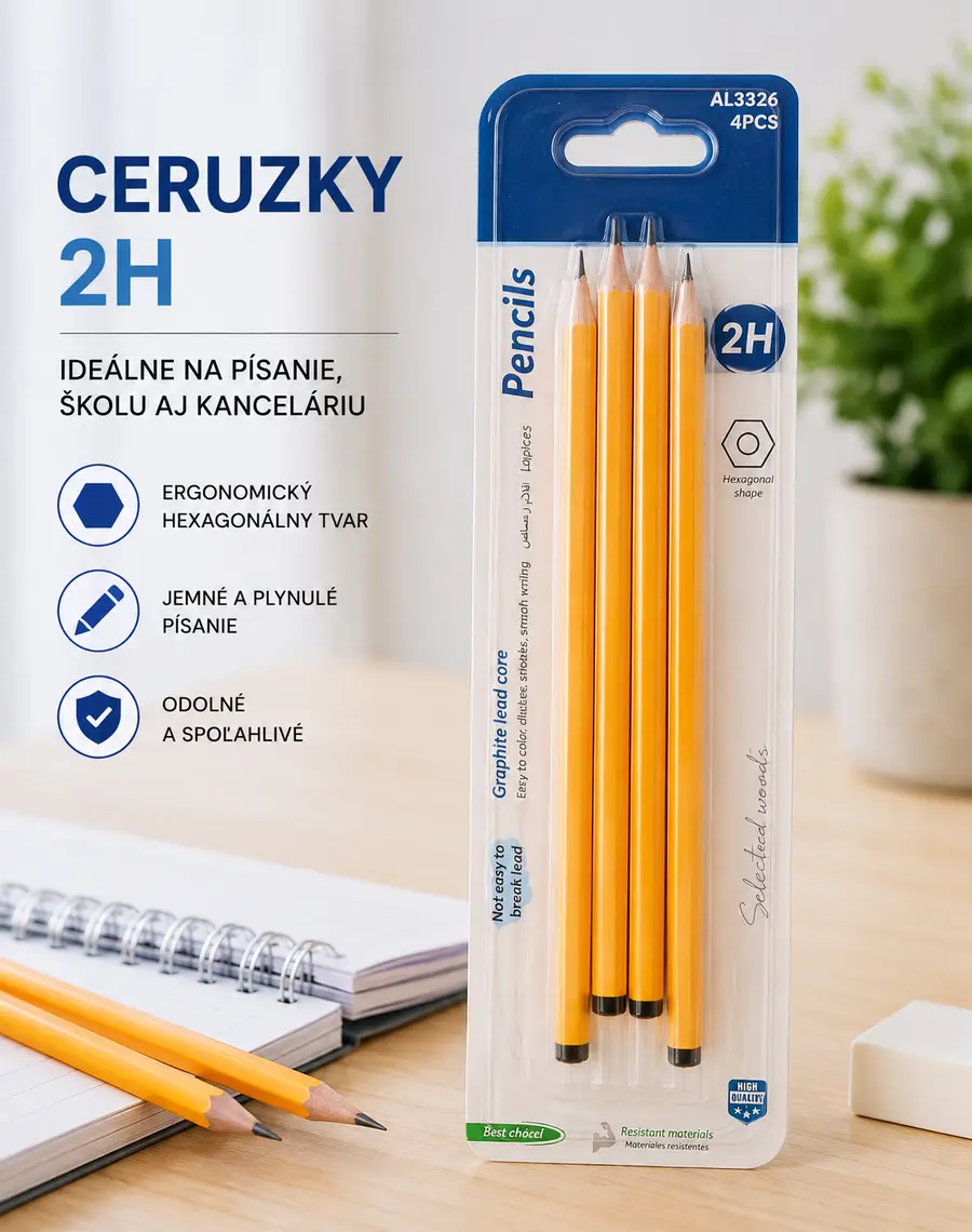 Ceruzky 2H – 4 ks
