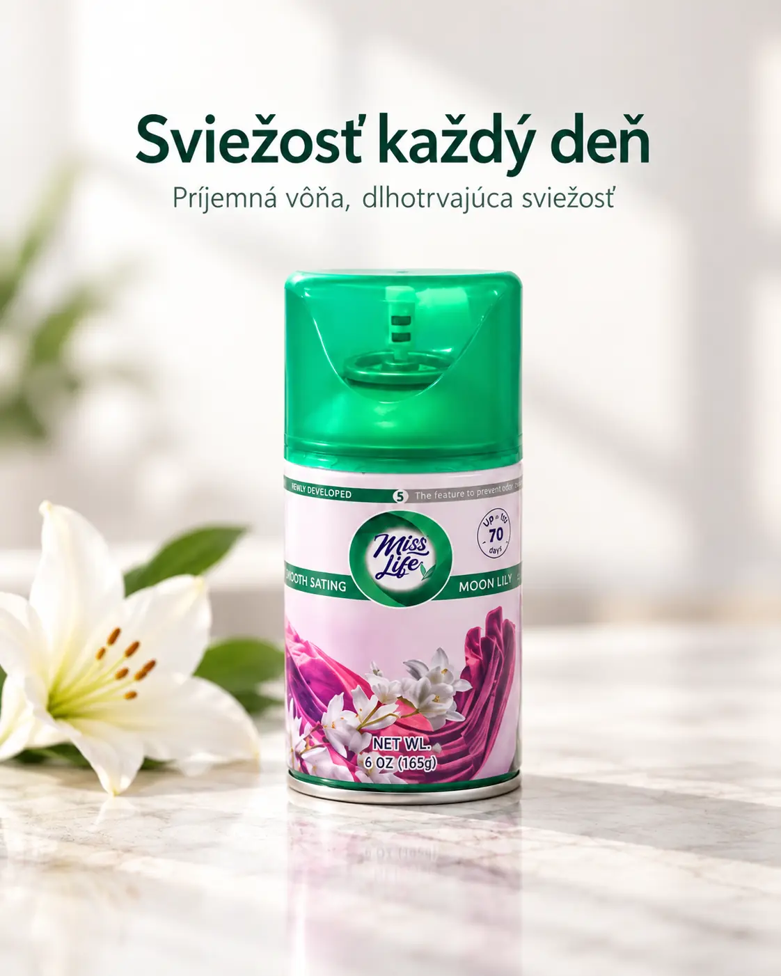 Náplň do automatického osviežovača Miss Life – Smooth Satin a Moon Lily