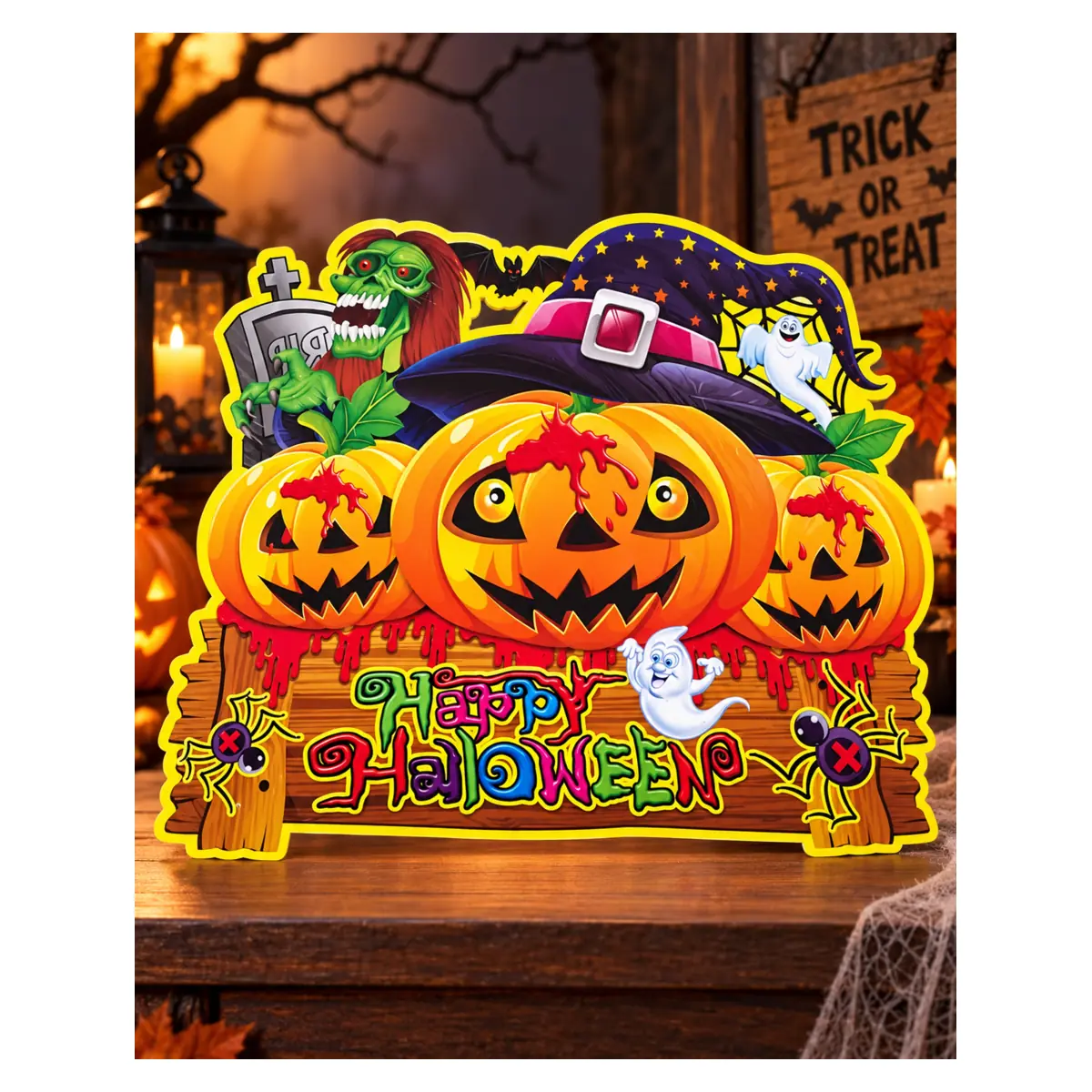 Halloweenská závesná dekorácia – tekvice