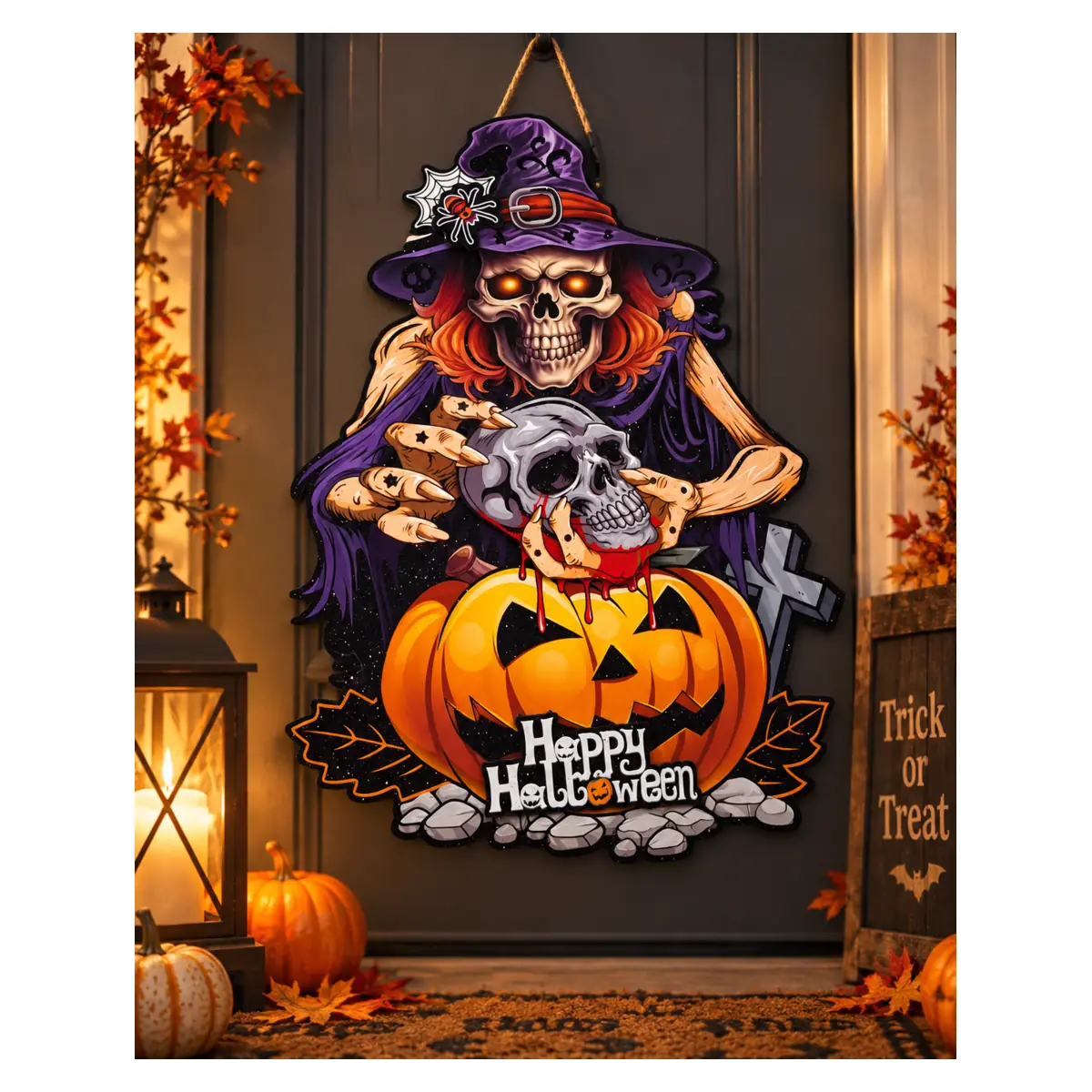 Halloweenská závesná dekorácia – kostra