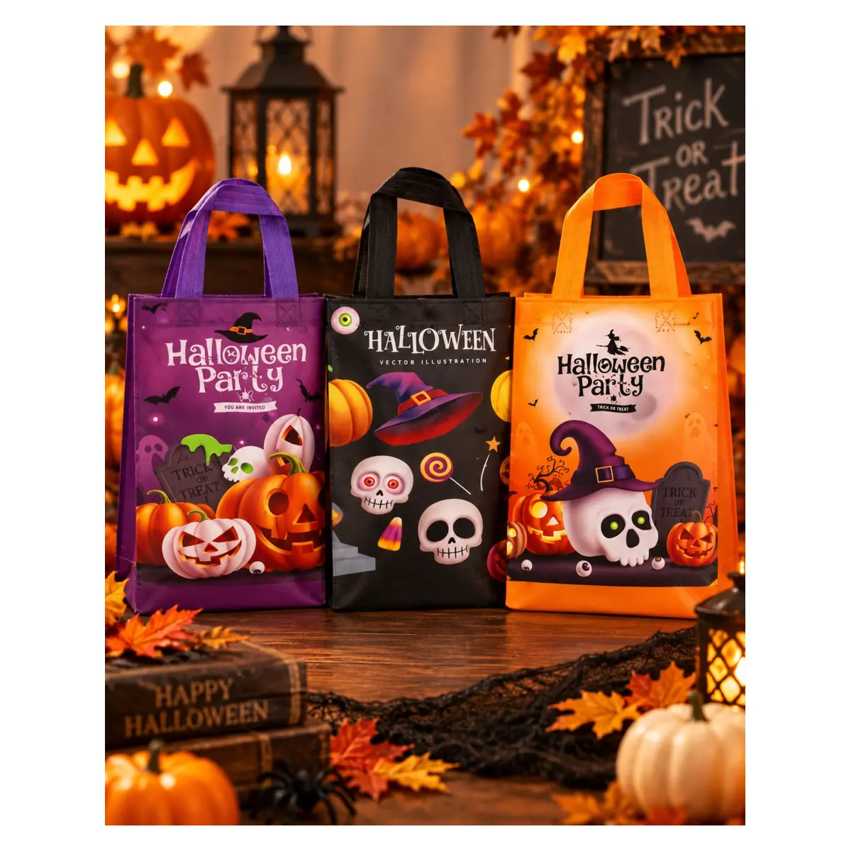 Halloweenské darčekové tašky – 3 druhy