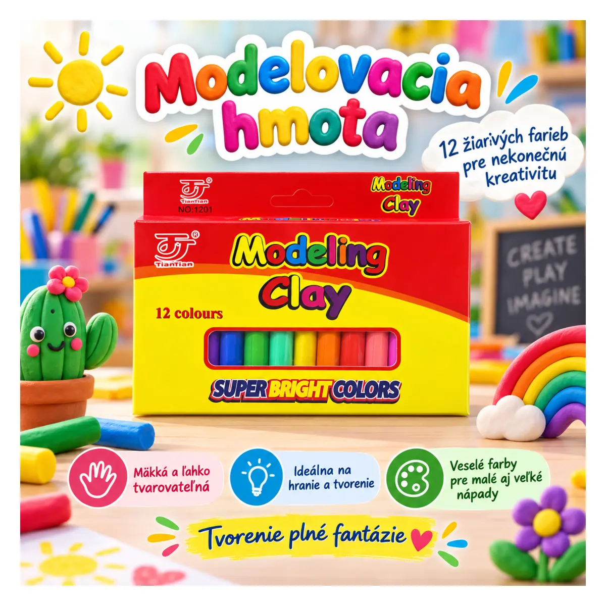 Modelovacia hmota – 12 farieb