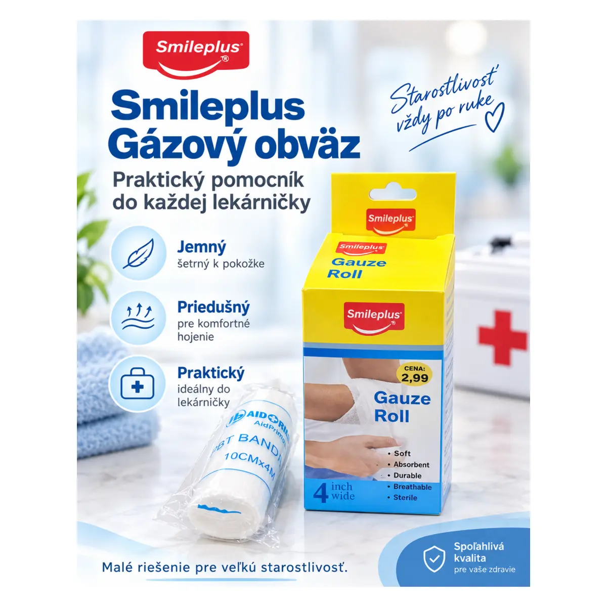 Gázový obväz Smileplus