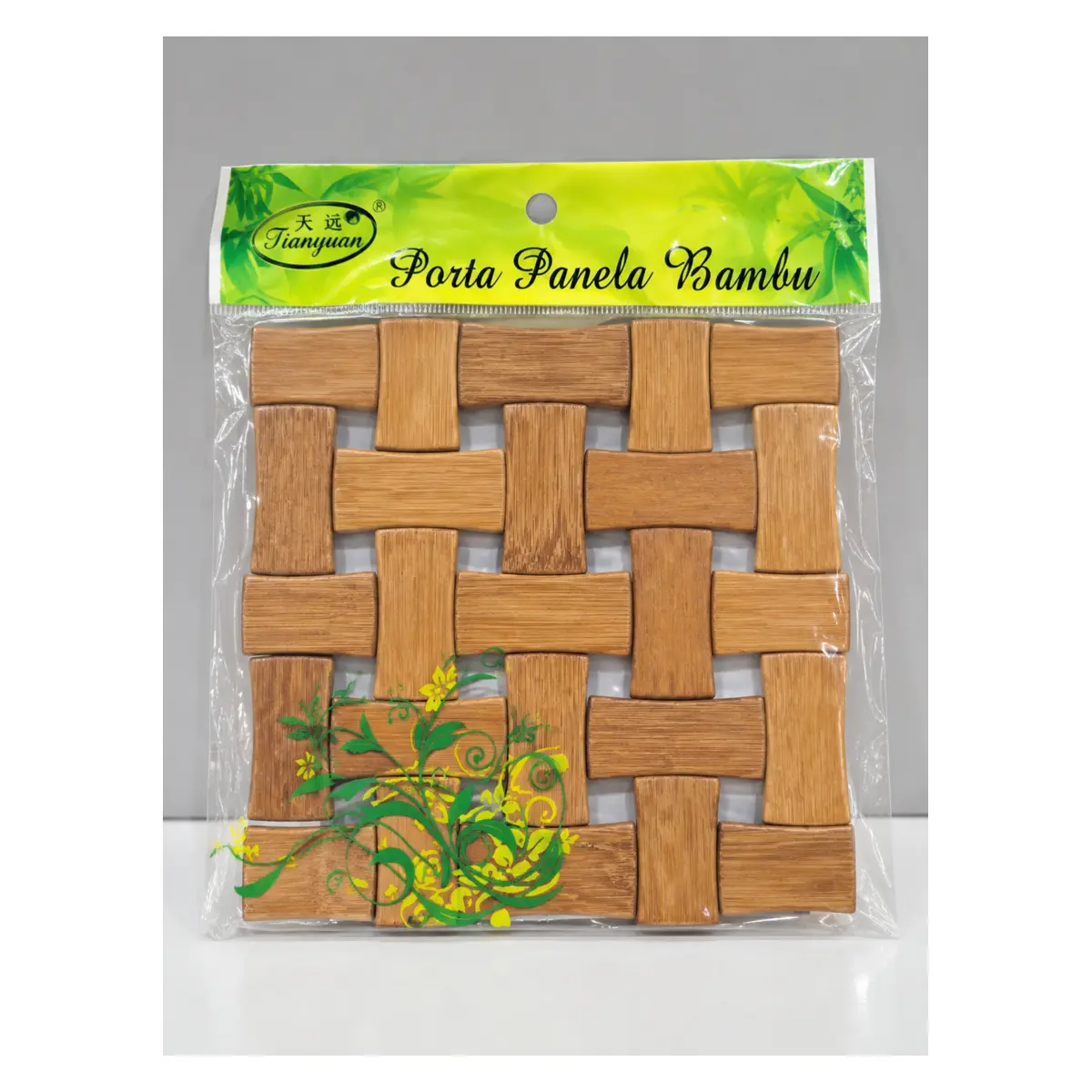 Bambusová podložka pod hrniec – pletený vzor
