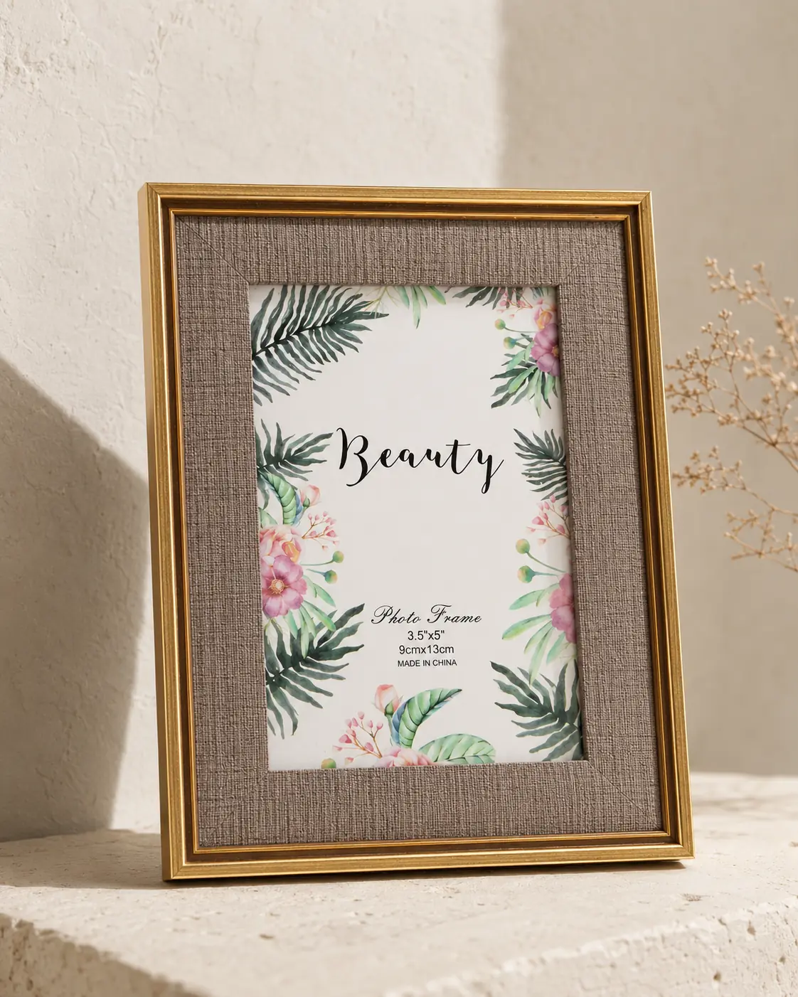 Zlatý dekoratívny fotorámik Beauty