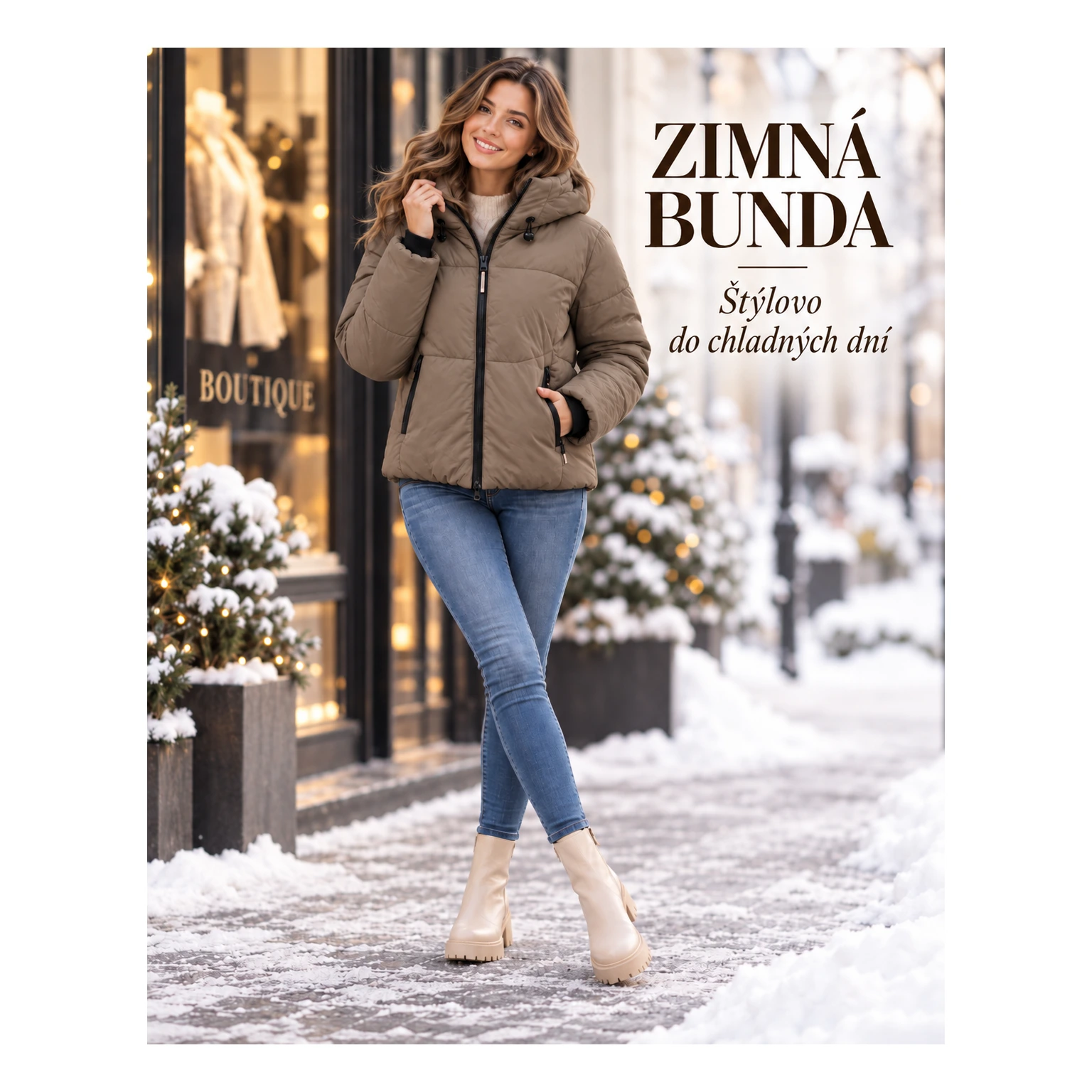 Dámska zimná puffer bunda s kapucňou – 2 farby