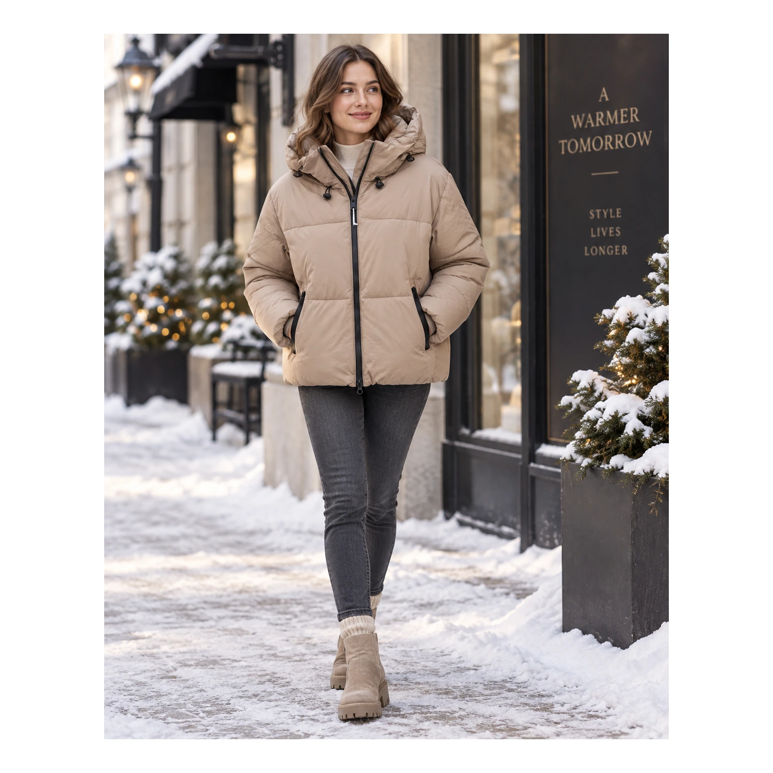 Dámska zimná puffer bunda s kapucňou – 2 farby